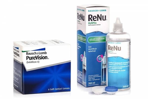 PureVision, 6er Pack + ReNu MultiPlus 360 ml Sparset