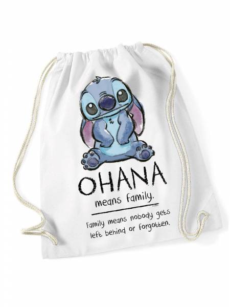 Lilo & Stitch Ohana Means Familiy Bag white