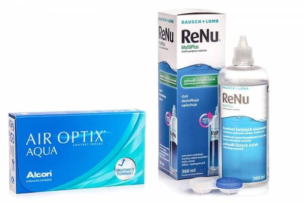 Air Optix Aqua, 6er Pack + ReNu MultiPlus 360 ml Sparset