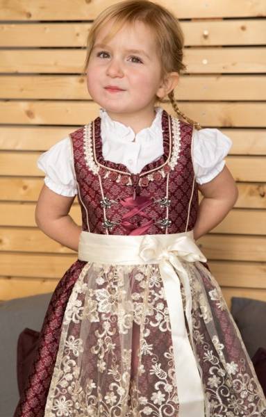 Kinder Dirndl 3tlg. NEDUNA KIDS beere creme